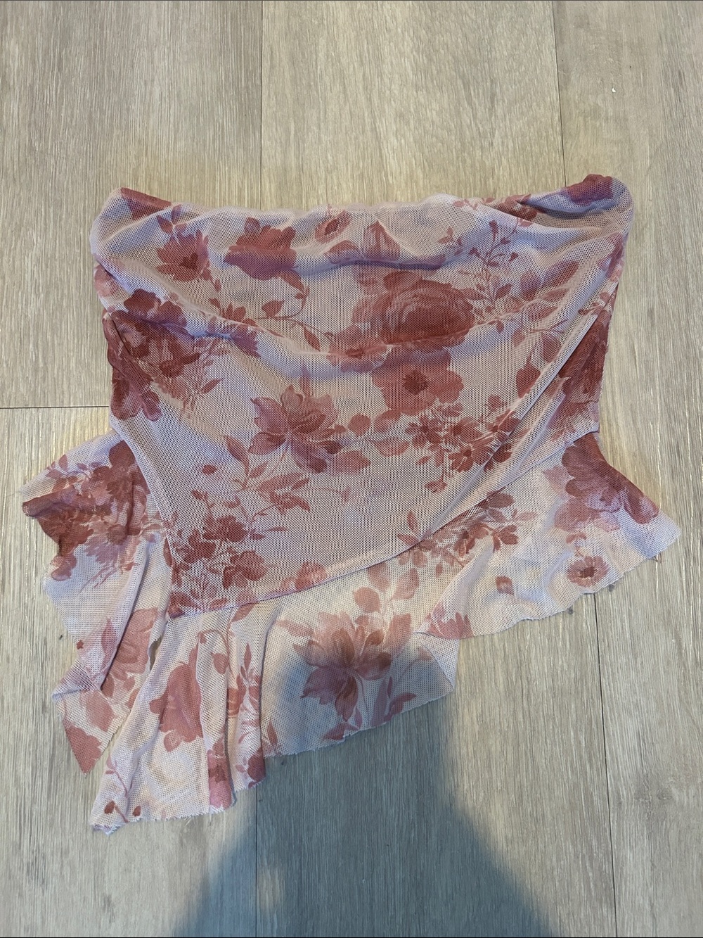 RSQ Pink Floral Ruffle Tube Top
